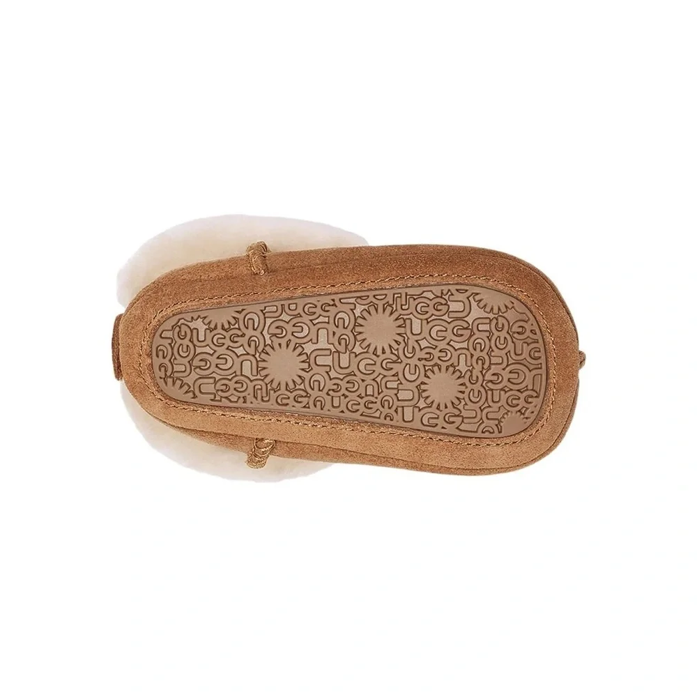 Kids Cozy Shearling-Lined Slipper Bootie - Chestnut